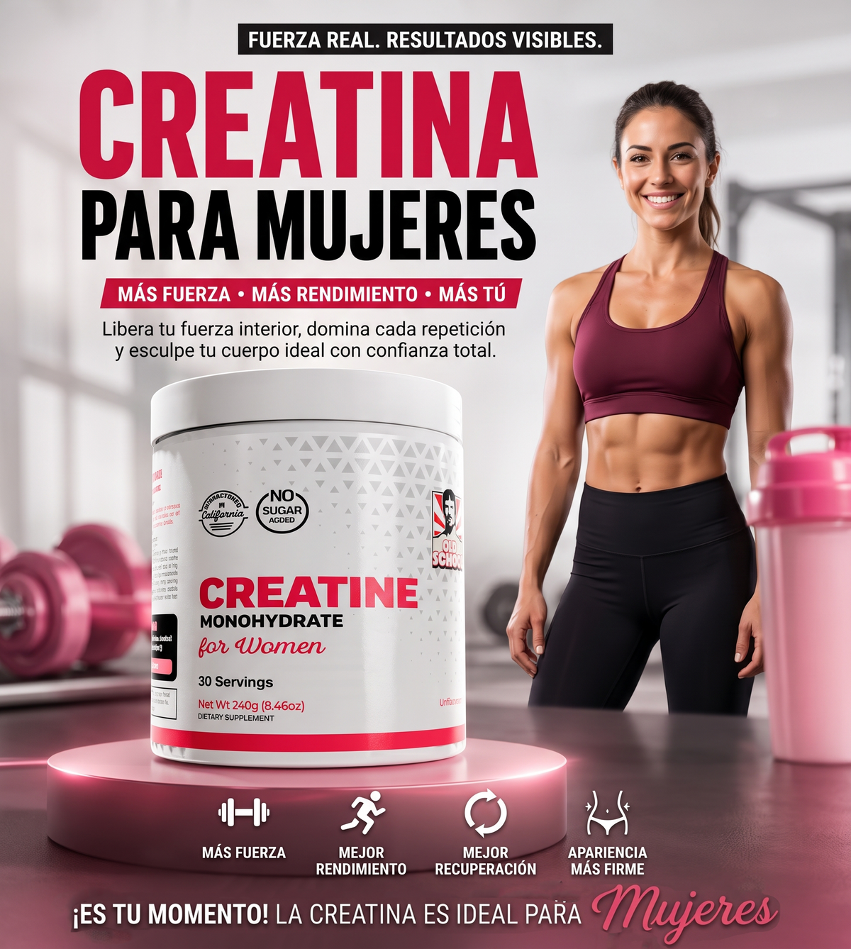 Creatina Monohidratada Colágeno Hidrolizado Para Mujeres