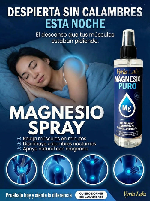 Spray de Magnesio Transdérmico Vyria - Alivio Inmediato de Calambres