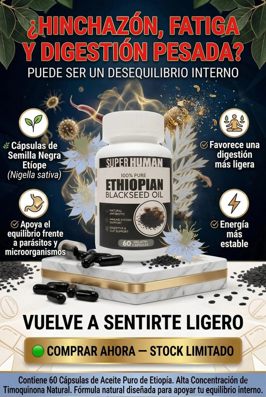 Cápsulas de Semilla Negra Etiope - Elimina Parásitos y Desinflama el Organismo